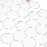 vidaXL Hexagon Tegel 10 pcs Wit Grijs 30 x 30 cm Polyurethaan en PET