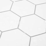vidaXL Hexagon Tegel 10 pcs Wit Grijs 30 x 30 cm Polyurethaan en PET