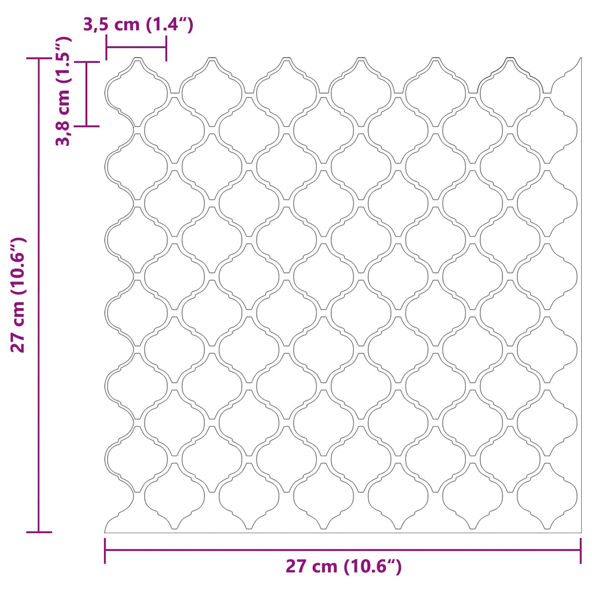 vidaXL Lanturn Tegel 10 pcs Wit 27 x 27 cm Polyurethaan en PET