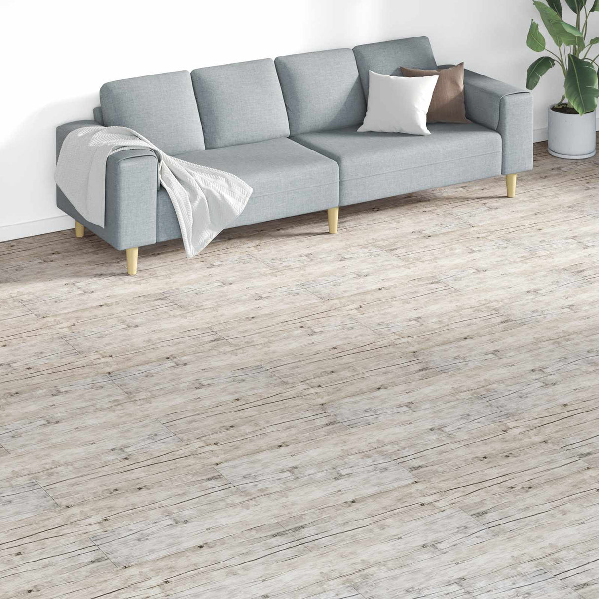vidaXL Vloerplanken 18 pcs Bois brut 5,26 m² PVC