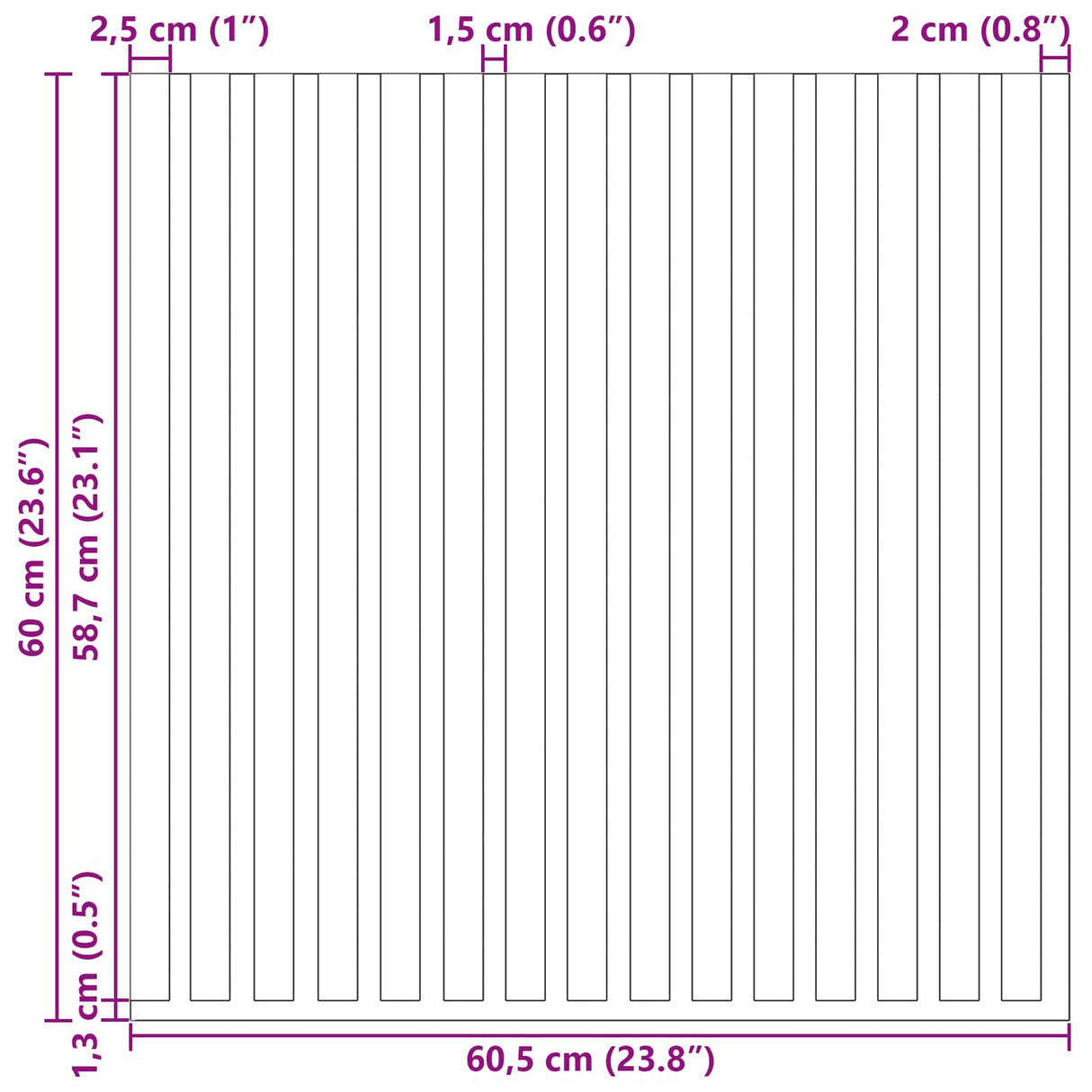vidaXL Wandpanelen 8 pcs Naturel 60,5 x 60 cm