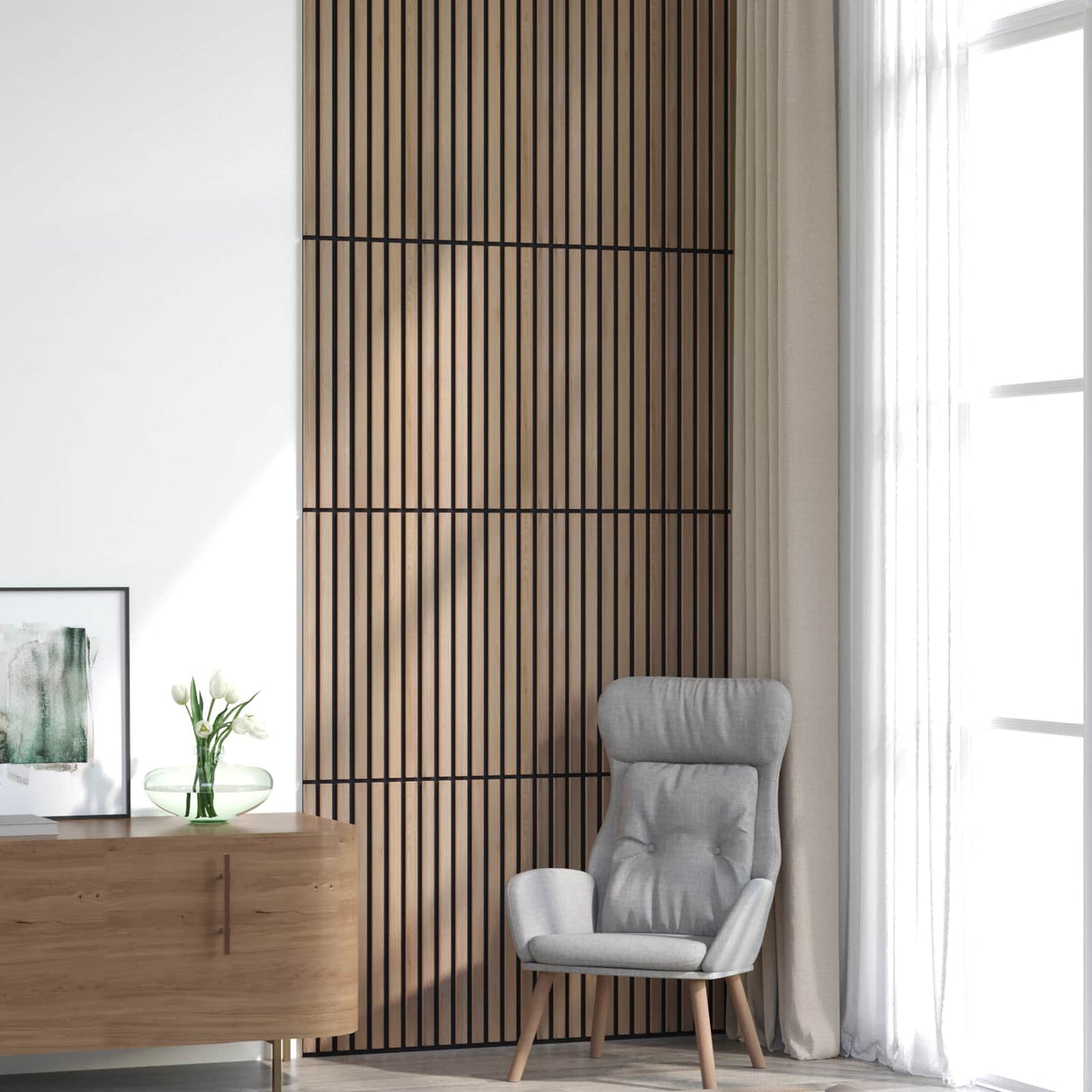 vidaXL Wandpanelen 8 pcs Naturel 60,5 x 60 cm