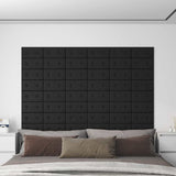 vidaXL Wand Hoofdbord 12 pcs Zwart 30 x 15 cm Kunstleer