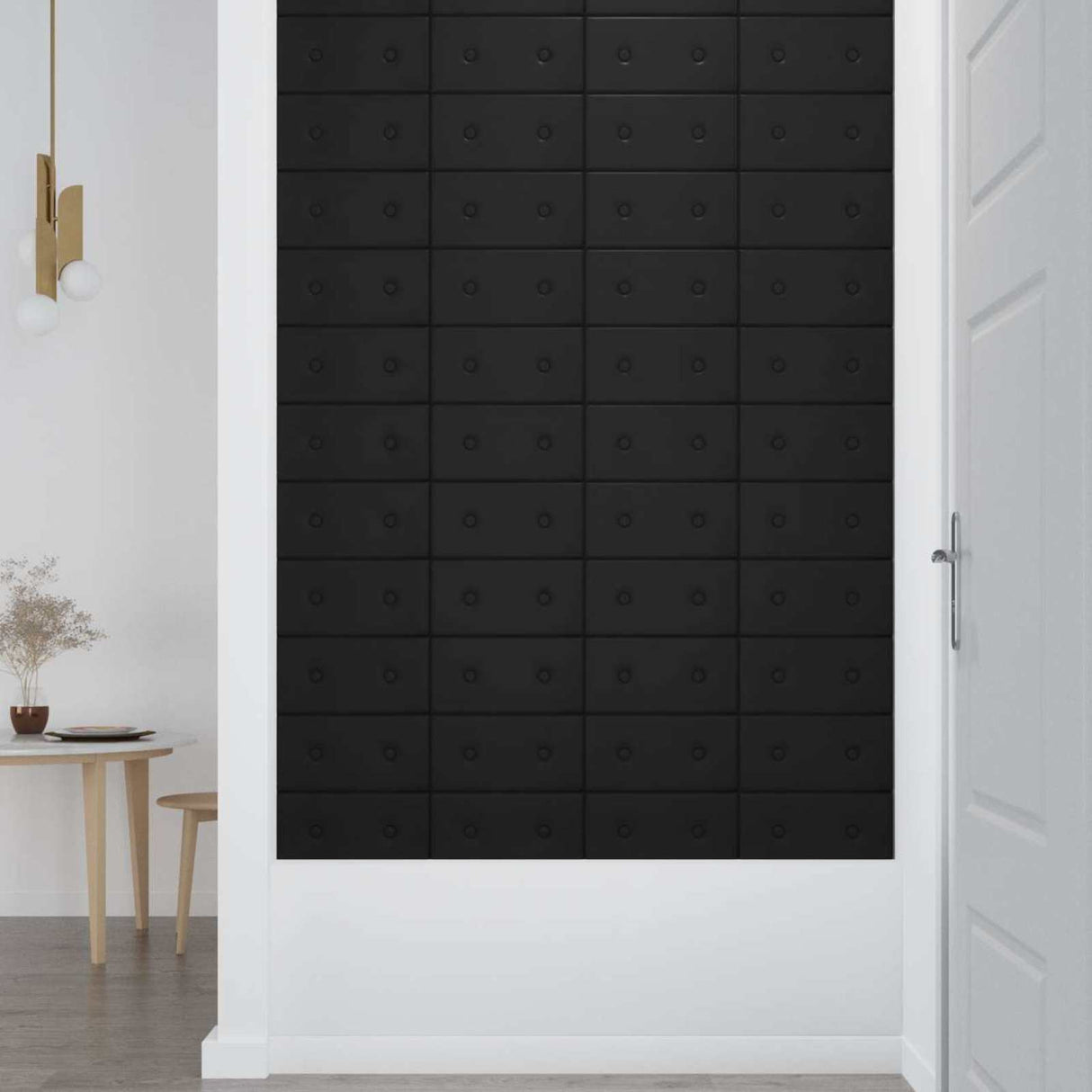vidaXL Wand Hoofdbord 12 pcs Zwart 30 x 15 cm Kunstleer