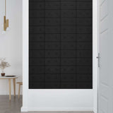 vidaXL Wand Hoofdbord 12 pcs Zwart 30 x 15 cm Kunstleer