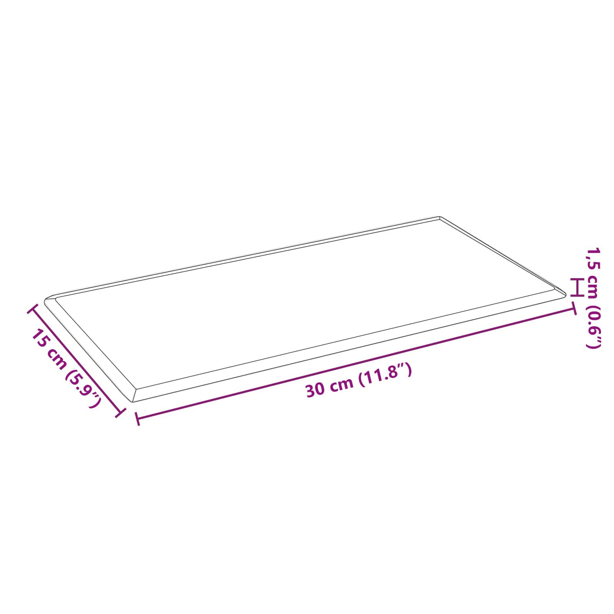 vidaXL Wand Hoofdbord 12 pcs Zwart 30 x 15 cm Kunstleer