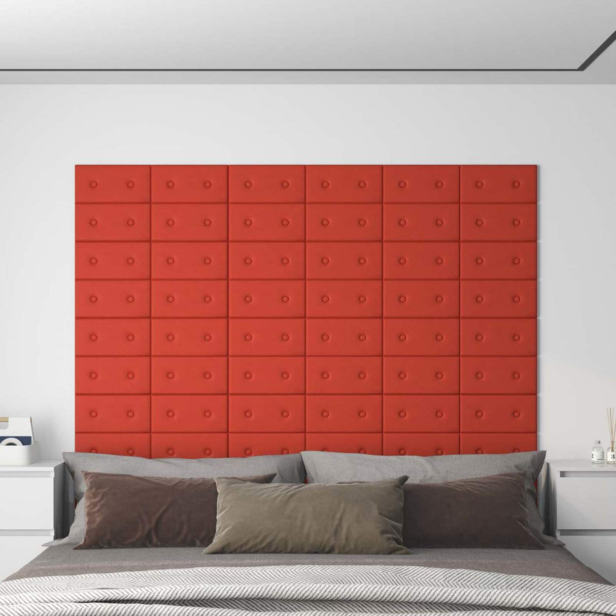 vidaXL Wand Hoofdbord 12 pcs Zwart 30 x 15 cm Kunstleer