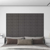 vidaXL Wand Hoofdbord 12 pcs Zwart 30 x 15 cm Kunstleer