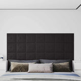 vidaXL Wand Hoofdbord 12 pcs Zwart 30 x 15 cm Kunstleer