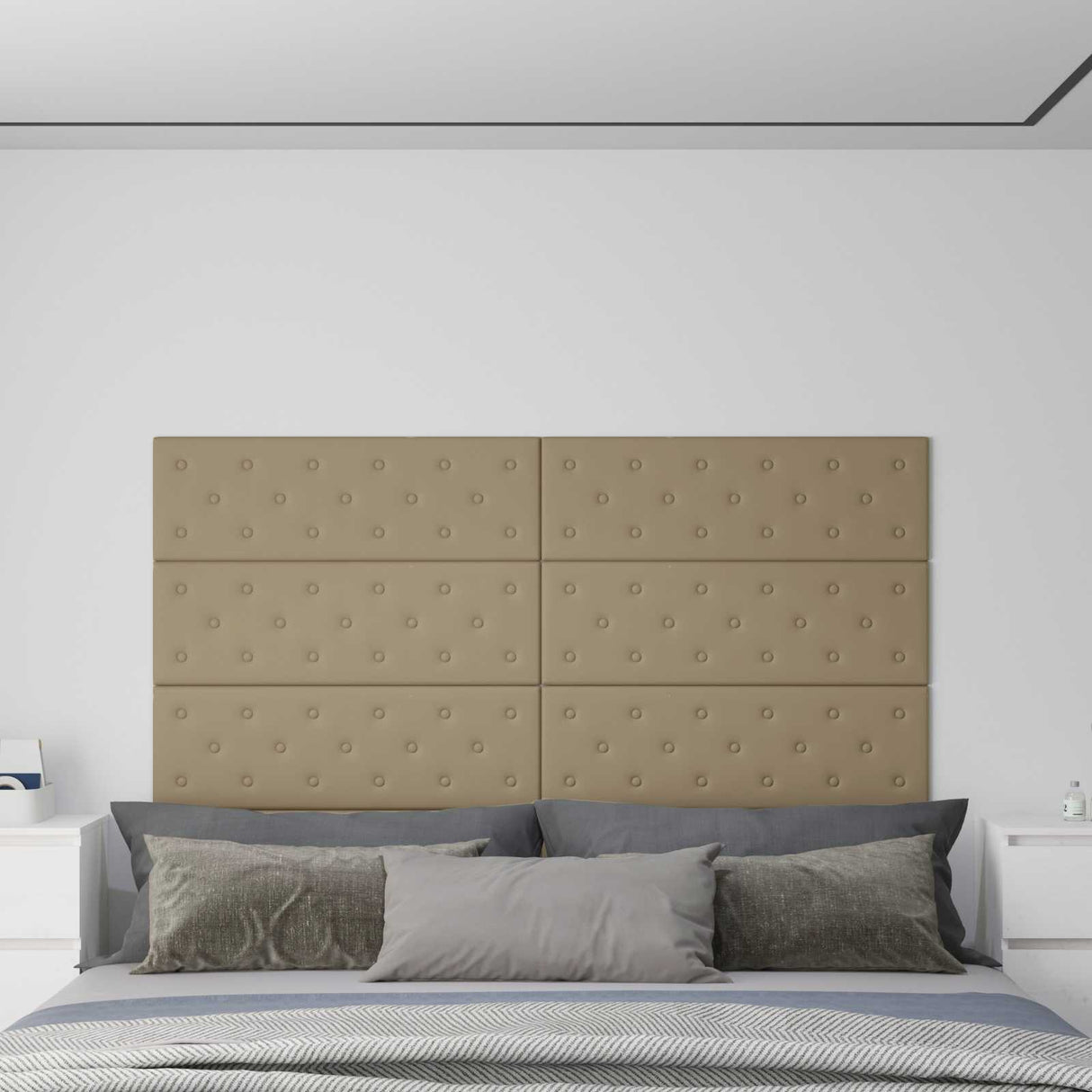 vidaXL Wand Hoofdbord 12 pcs Zwart 30 x 15 cm Kunstleer