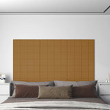 vidaXL Wand Hoofdbord 12 pcs Bruin 60 x 15 cm Fluweel