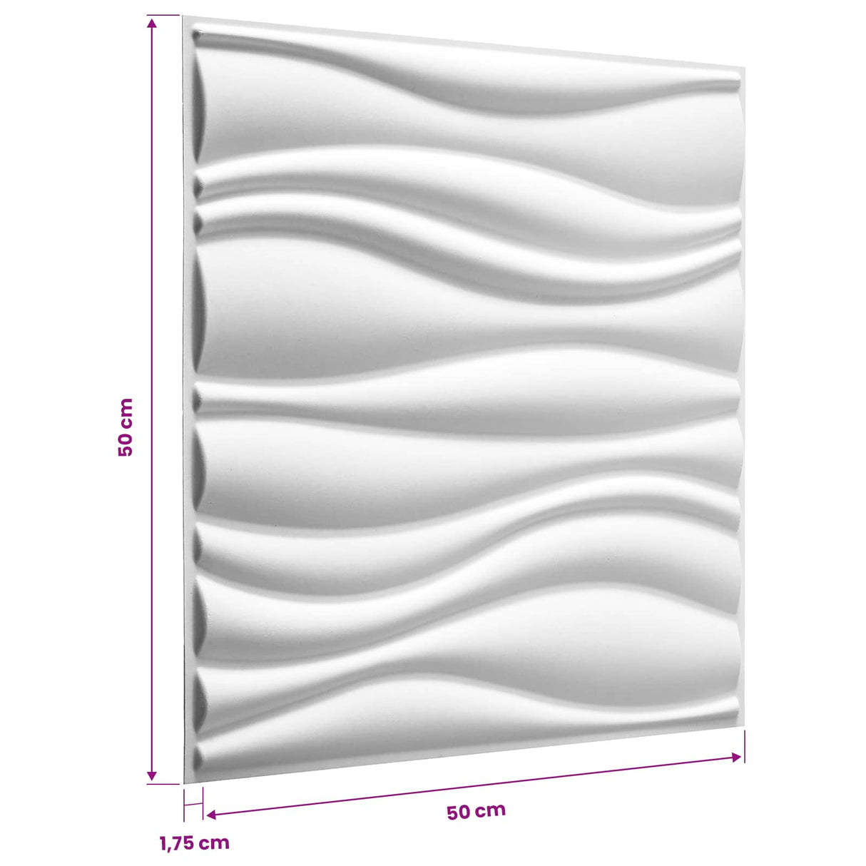 vidaXL Wandpanelen 12 pcs 50 x 50 cm Wit