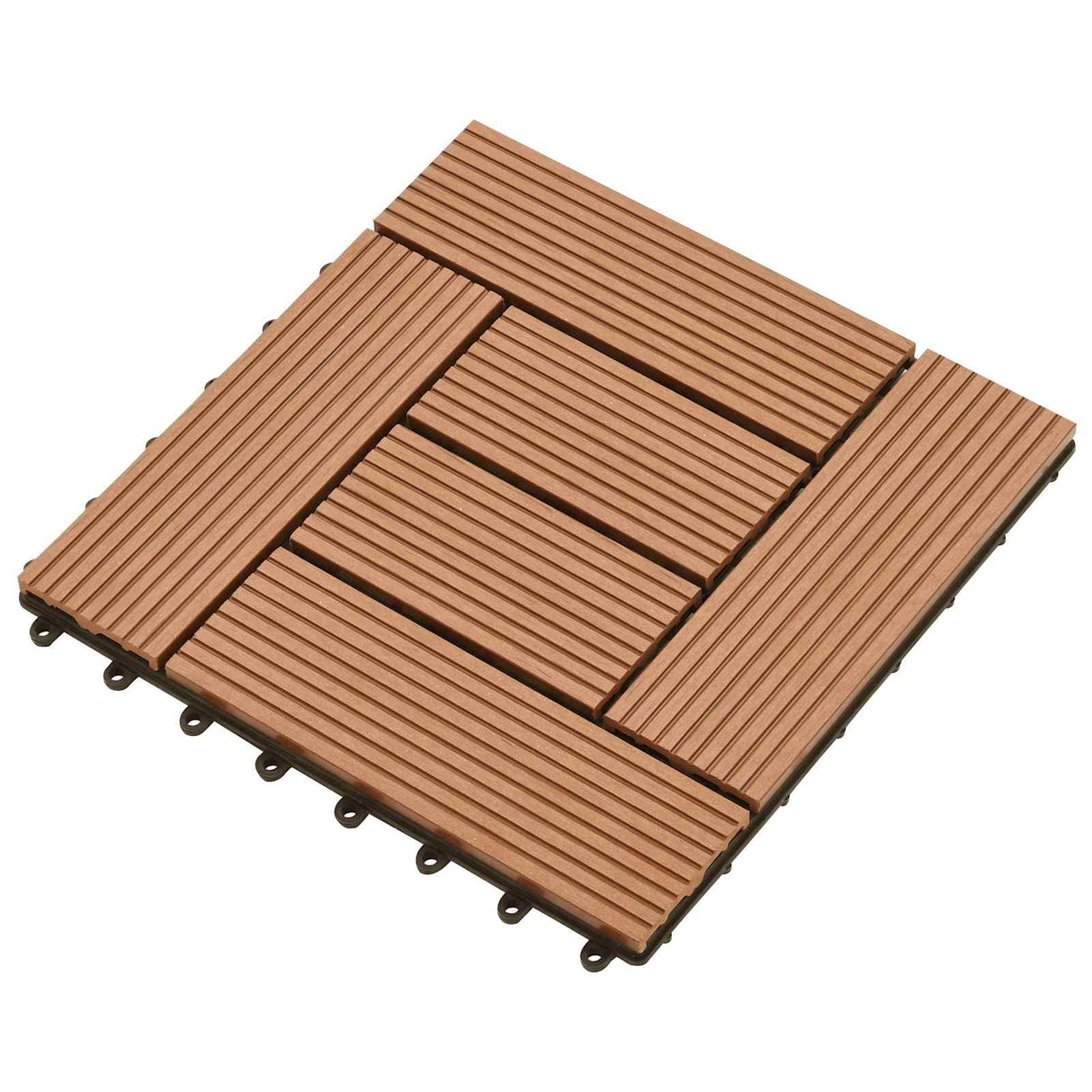 vidaXL Decking Tiles 11 pcs Brown 30 x 30 cm WPC