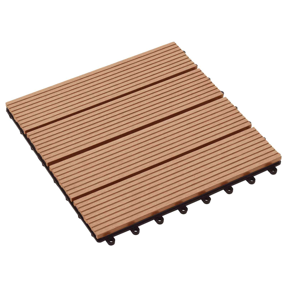 vidaXL Decking Tiles 11 pcs Brown 30 x 30 cm WPC
