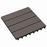 vidaXL Decking Tiles 11 pcs Brown 30 x 30 cm WPC