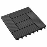 vidaXL Decking Tiles 11 pcs Brown 30 x 30 cm WPC