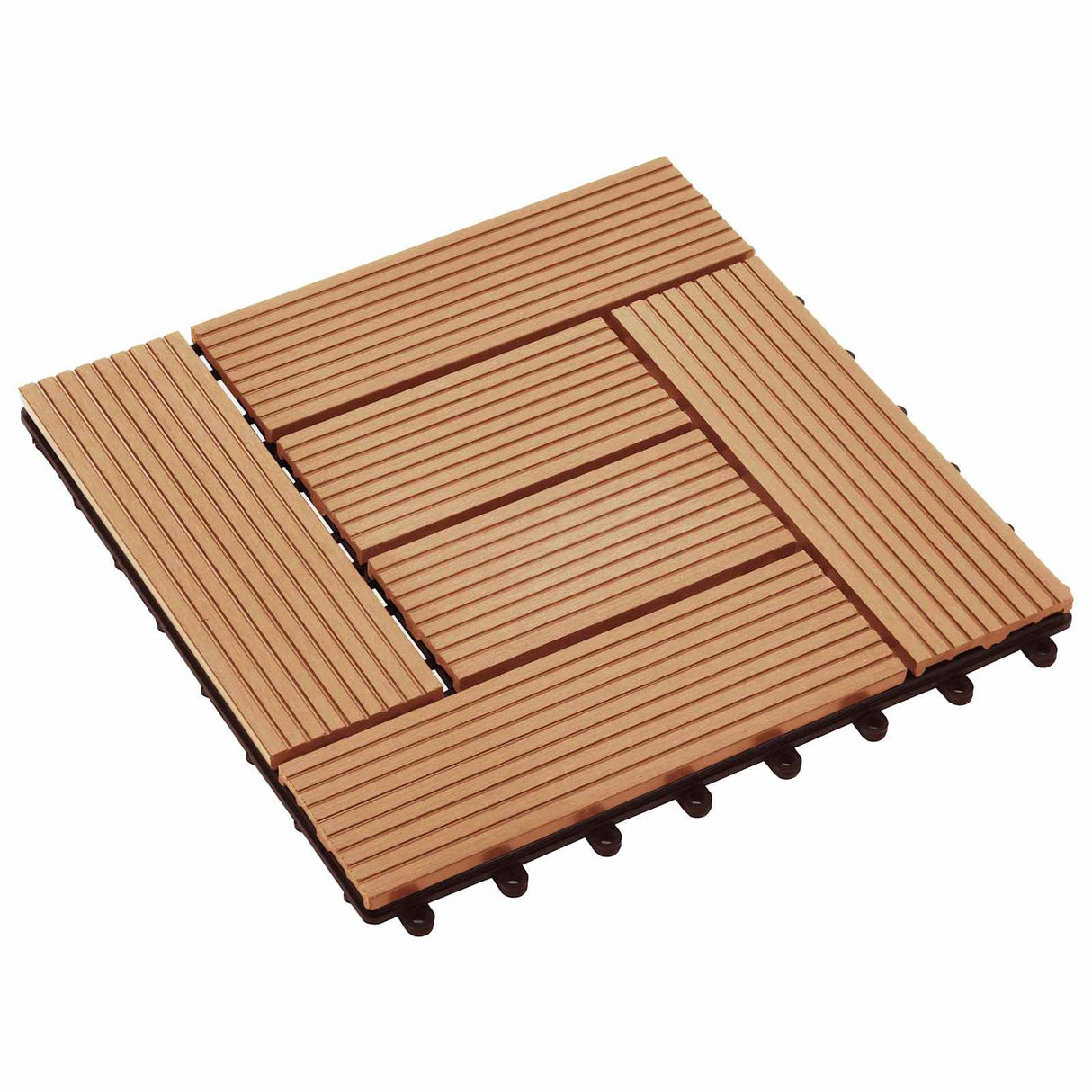 vidaXL Decking Tiles 11 pcs Brown 30 x 30 cm WPC
