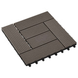 vidaXL Decking Tiles 11 pcs Brown 30 x 30 cm WPC