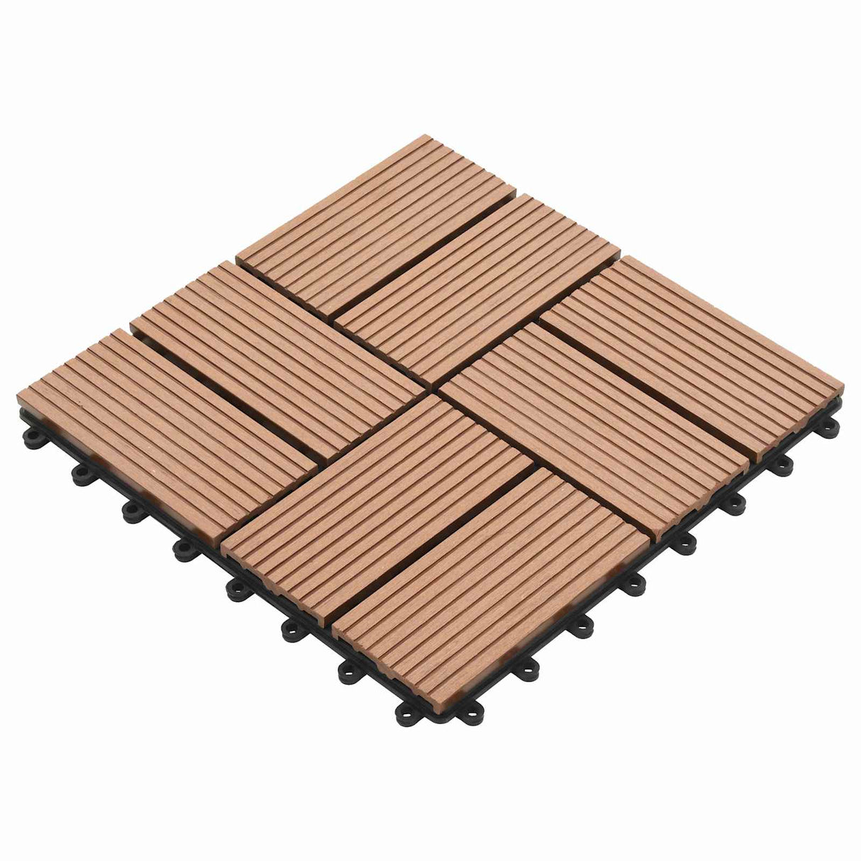 vidaXL Decking Tiles 11 pcs Brown 30 x 30 cm WPC