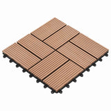 vidaXL Decking Tiles 11 pcs Brown 30 x 30 cm WPC
