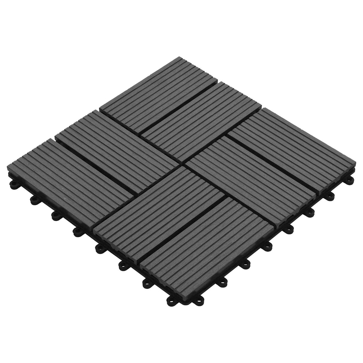 vidaXL Decking Tiles 11 pcs Brown 30 x 30 cm WPC