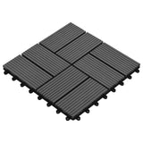 vidaXL Decking Tiles 11 pcs Brown 30 x 30 cm WPC