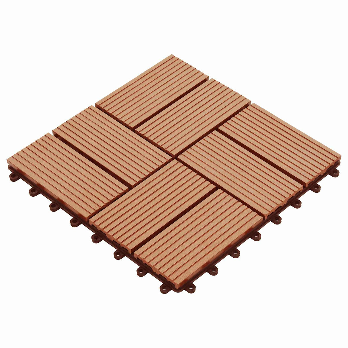 vidaXL Decking Tiles 11 pcs Brown 30 x 30 cm WPC