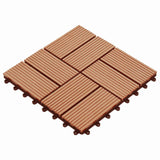 vidaXL Decking Tiles 11 pcs Brown 30 x 30 cm WPC