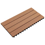 vidaXL Terras Tegel 6 pcs Bruin 60 x 30 cm WPC