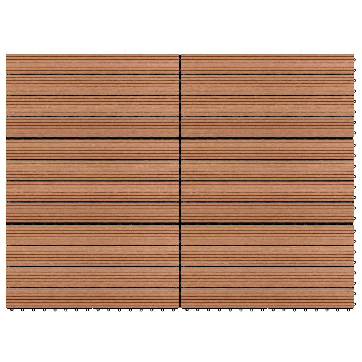 vidaXL Terras Tegel 6 pcs Bruin 60 x 30 cm WPC