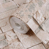 vidaXL 3D Steen Behang Beige 10 x 0,53 m Non-Woven Stof