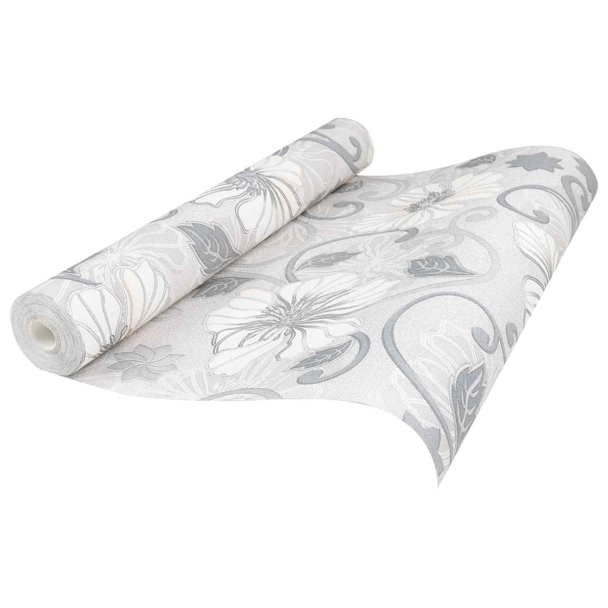 vidaXL 3D Solid Behang Gestreept Grijs 10 x 0,53 m Non-Woven Stof
