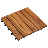vidaXL Terras Tegel 10 pcs Bruin 30 x 30 cm Acaciahout