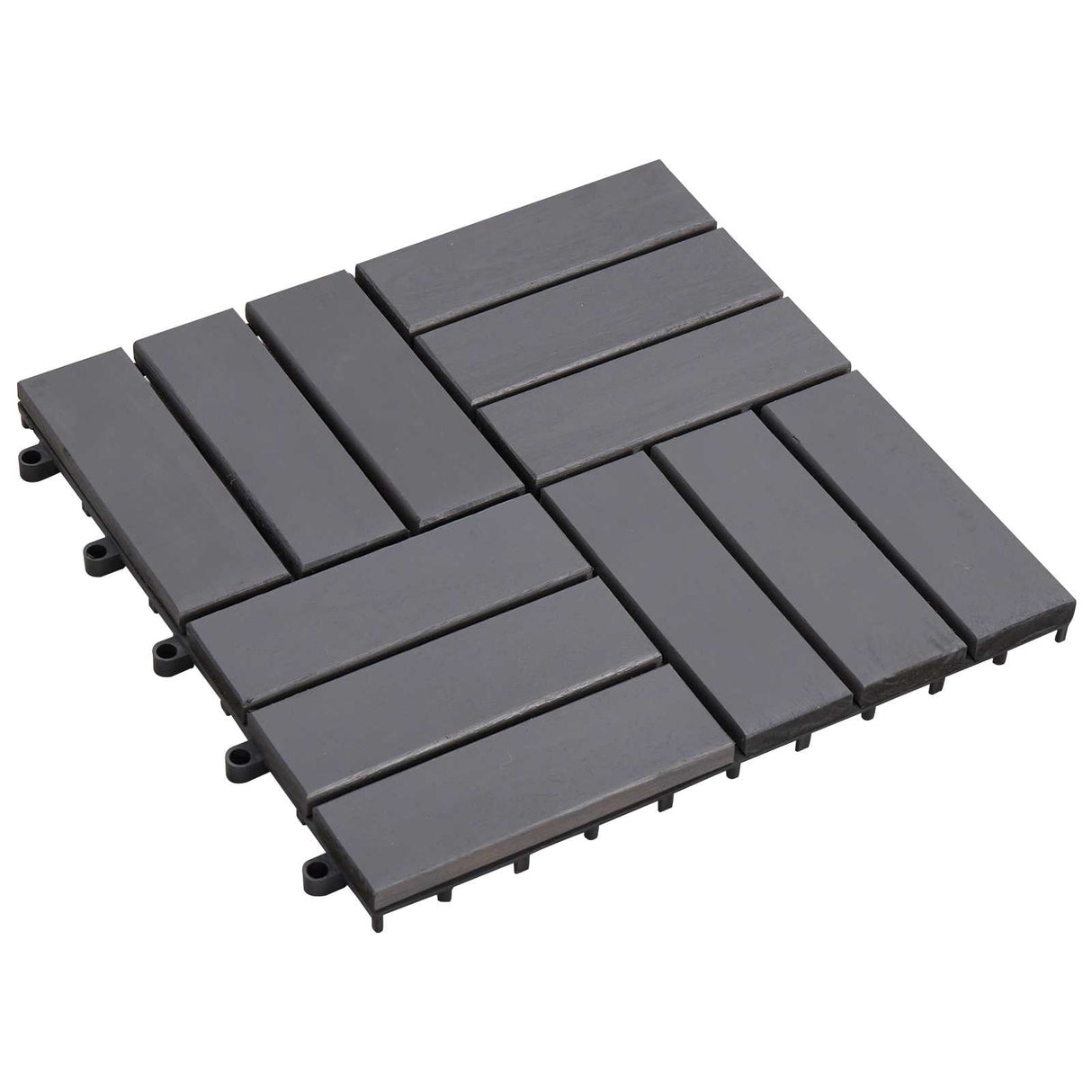 vidaXL Terras Tegel 10 pcs Bruin 30 x 30 cm Acaciahout