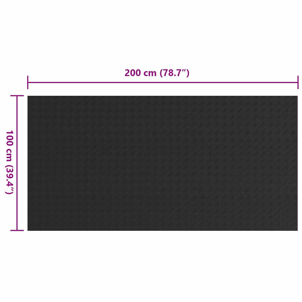 vidaXL Vloermat Zwart 1 x 2 m Rubber