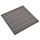 vidaXL Dalles de moquette 20 pcs Rayé Anthracite 50 x 50 cm 100% Polypropylène