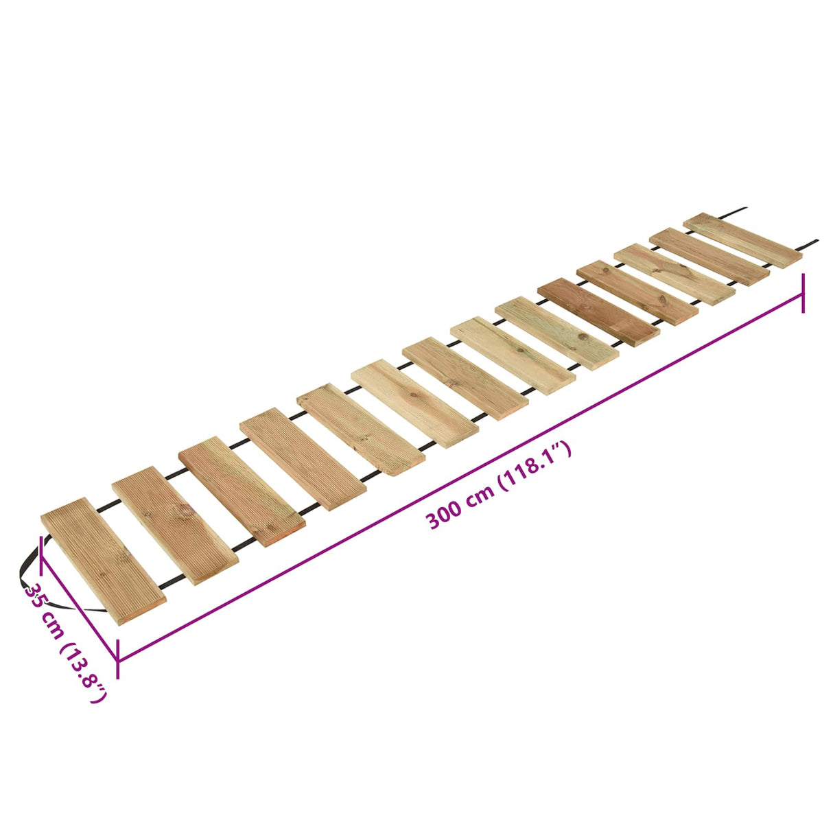 vidaXL Decking Roll Natural 35 x 300 cm Impregnated Pine Wood