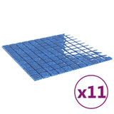 vidaXL Mozaïektegel 11 pcs Blauw 50 x 50 cm Glas