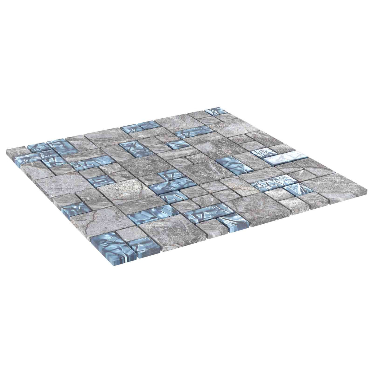 vidaXL Mozaïektegel 11 pcs Blauw 50 x 50 cm Glas