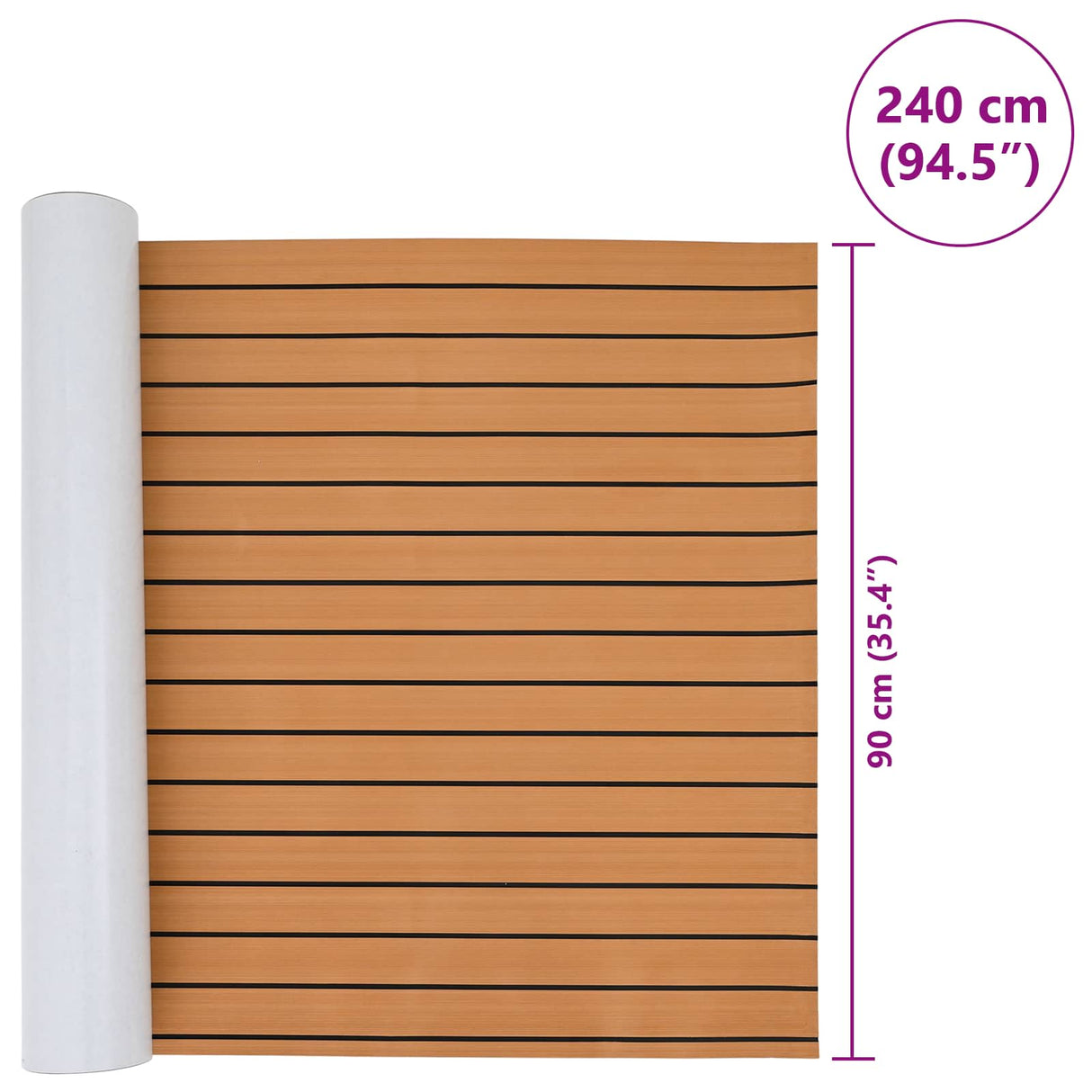 vidaXL Bootmat Bruin en zwart 240 x 90 cm EVA
