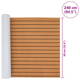 vidaXL Bootmat Bruin en zwart 240 x 90 cm EVA