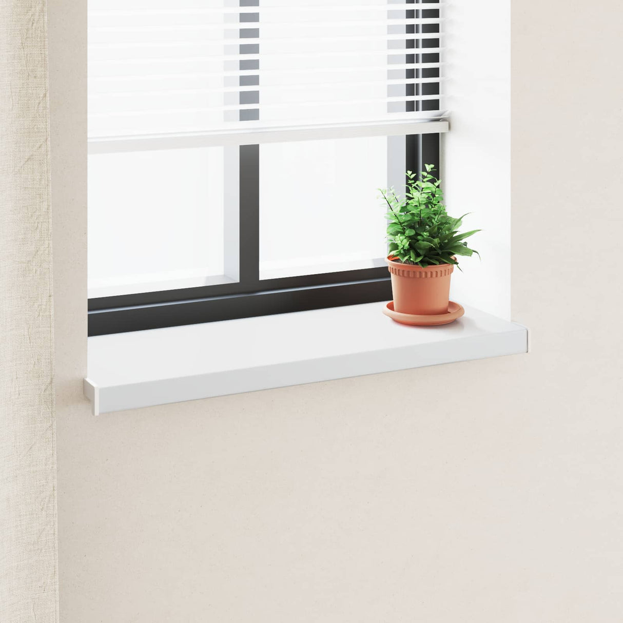 vidaXL Raamdorpel Wit 60 x 10 x 4,5 cm PVC