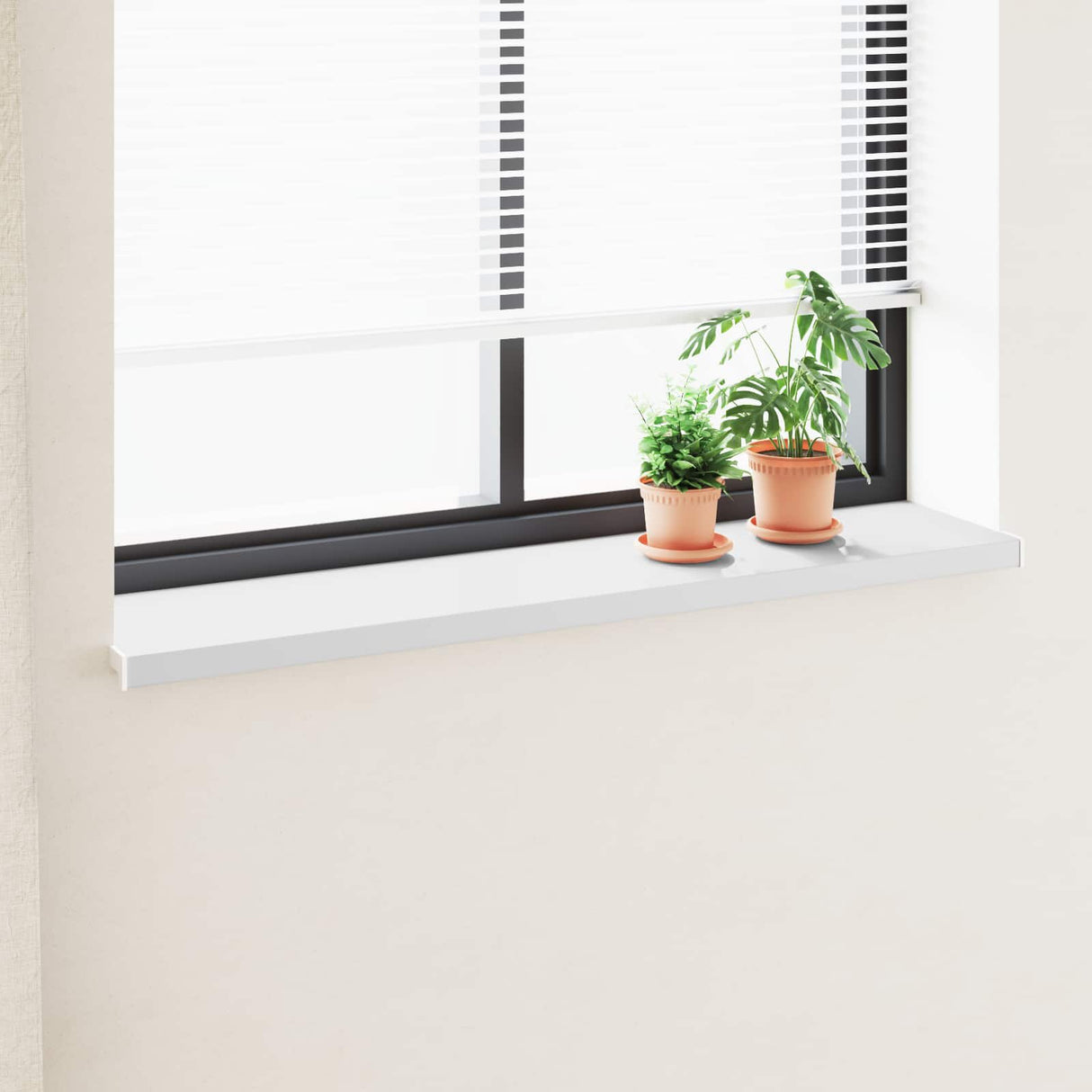 vidaXL Raamdorpel Wit 60 x 10 x 4,5 cm PVC