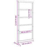 vidaXL Schuifdeur Naturel 100 x 2,5 x 208 cm Massief grenenhout
