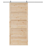 vidaXL Schuifdeur Naturel 100 x 2,5 x 208 cm Massief grenenhout