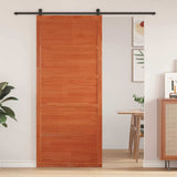 vidaXL Schuifdeur Naturel 100 x 2,5 x 208 cm Massief grenenhout