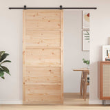 vidaXL Schuifdeur Naturel 100 x 2,5 x 208 cm Massief grenenhout