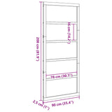 vidaXL Schuifdeur Naturel 100 x 2,5 x 208 cm Massief grenenhout