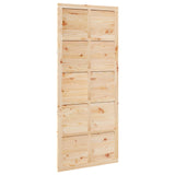 vidaXL Schuifdeur Naturel 100 x 2,5 x 208 cm Massief grenenhout