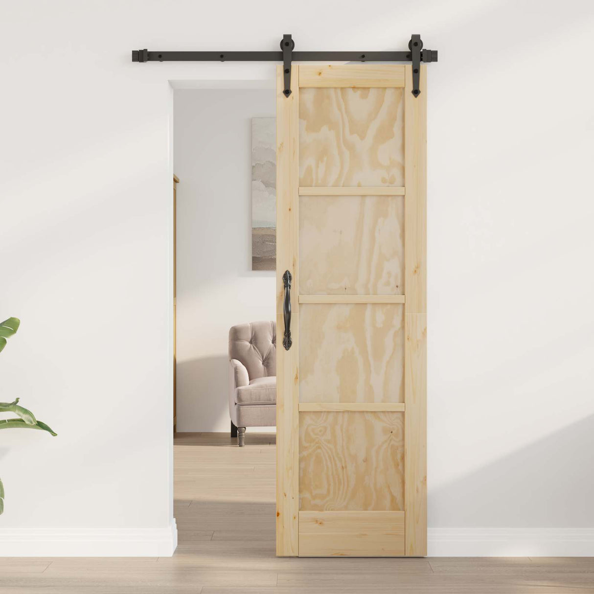vidaXL Interior Door Natural 61 x 198.5 cm Plywood